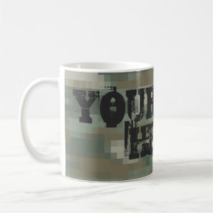 Digital pixel camouflage coffee mug   Personalise