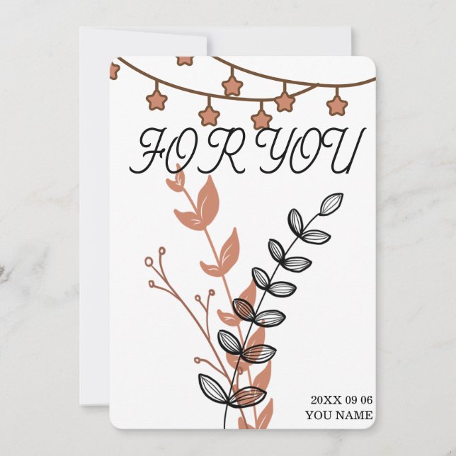 Digital postcard 'For you' – Printable card with a (Front)