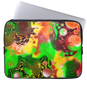 Digital Pour Painting Autumn Colours Fluid Art Laptop Sleeve