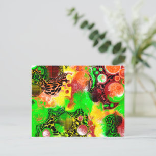 Digital Pour Painting Fluid Art Postcard