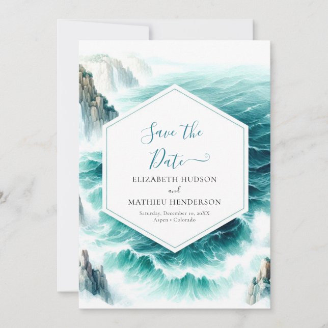 Digital Printable Nautical Wedding Save The Date (Front)