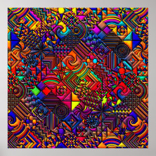 digital quilt modern retro poster