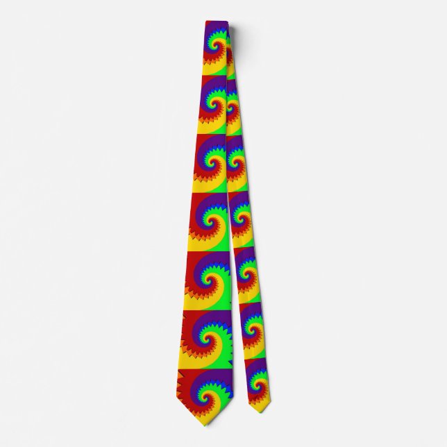 Digital Rainbow Spiral Tie (Front)