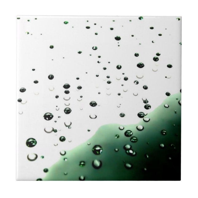 Digital Raindrops Ceramic Tile (Front)