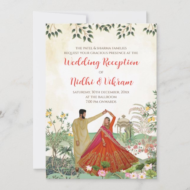 Digital Reception card & Indian Wedding invites (Front)