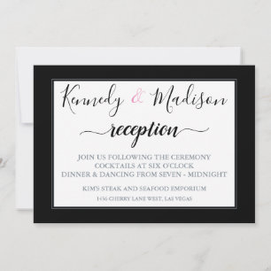 DIGITAL RECEPTION Edgy Black Amazing Fab  Invitation
