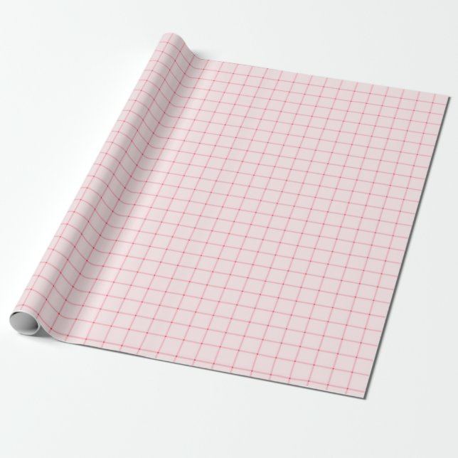 Digital red grid wrapping paper (Unrolled)