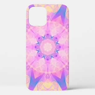 Digital retro abstract mandala. Bright flower. Bea iPhone 12 Case