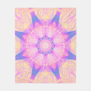 Digital retro abstract mandala. Bright flower. Bea Fleece Blanket