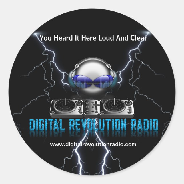 Digital Revolution Radio 3" Round Glossy Stickers (Front)