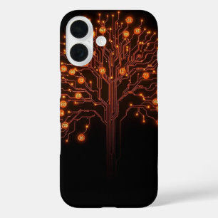 Digital Roots: The Luminous Circuitry Tree iPhone 16 Case