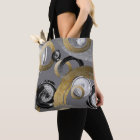 Digital Rough Gold Rings Black and White Circles