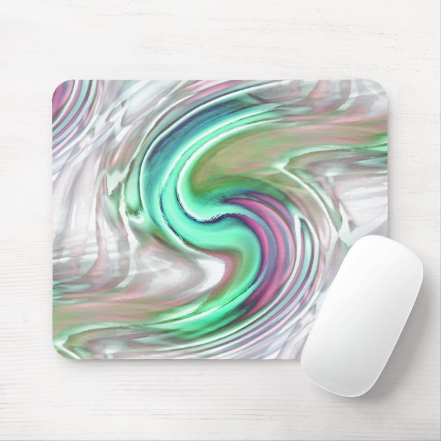Digital rustic S-curve brush strokes 'under ice'  Mouse Pad (With Mouse)