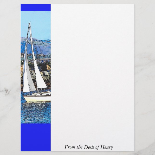 Digital Sailboat Personalised Letterhead (Front)