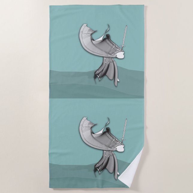 Digital Samurai Beach Towel (Front)