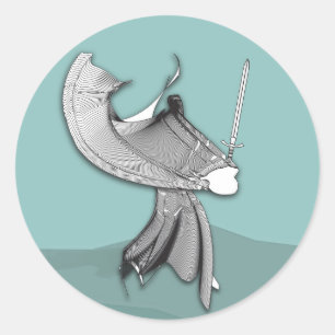 Digital Samurai Classic Round Sticker
