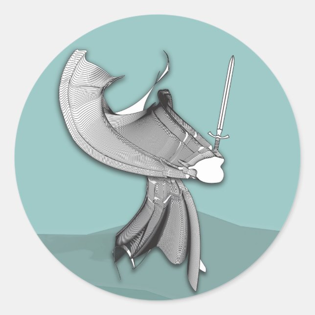 Digital Samurai Classic Round Sticker (Front)