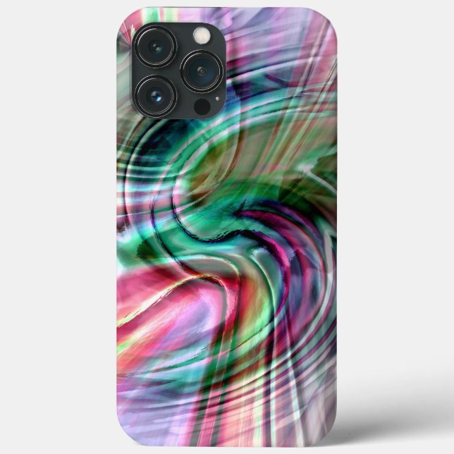 Digital shine colourful S-curve brush strokes over Case-Mate iPhone Case (Back)