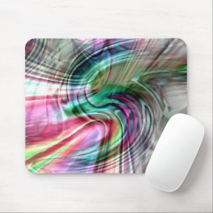 Digital shine colourful S-curve brush strokes over Mouse Pad