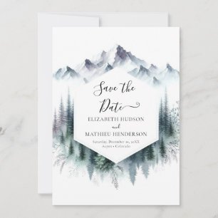 Digital Simple Mountain Wedding Save The Date