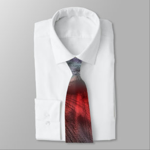 Digital skerry in silvery green mint to vivid red tie