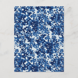 Digital Sky Blue Camouflage - with White Postcard