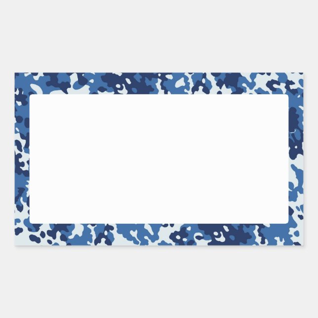 Digital Sky Blue Camouflage - with White Rectangular Sticker (Front)