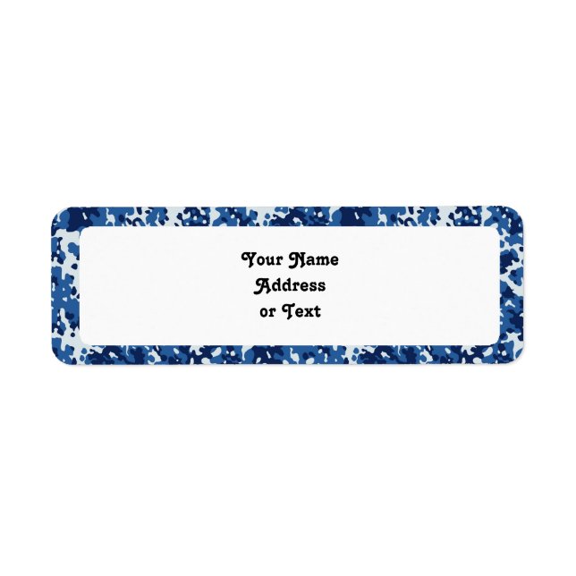 Digital Sky Blue Camouflage - with White Return Address Label (Front)