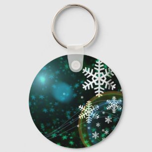Digital Snowflake Nature Winter Peace Love Destiny Key Ring