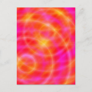 Digital Space Art Postcard - Pink / Orange Planets