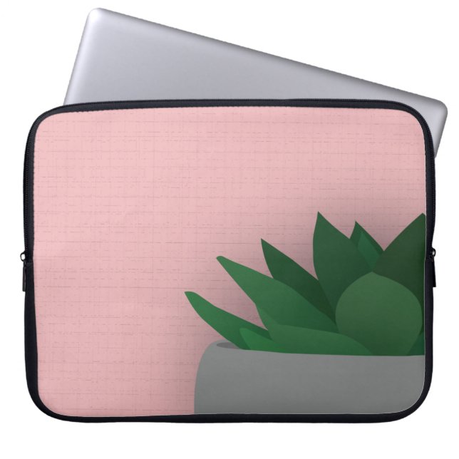 Digital succulent laptop sleeve (Front)