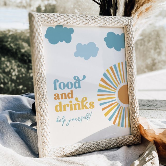 Digital Sun Party Food and Drinks Sign (Creator Uploaded)