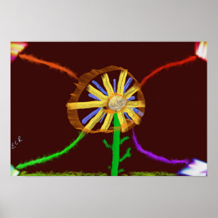 Digital Sunflower Poster