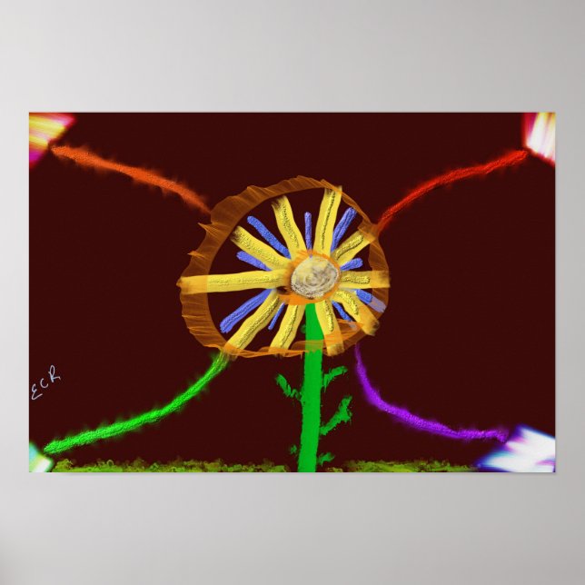 Digital Sunflower Poster (Front)