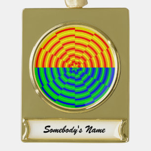 Digital Sunrise by Kenneth Yoncich Gold Plated Banner Ornament