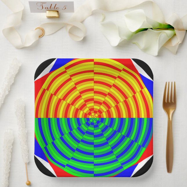 Digital Sunrise by Kenneth Yoncich Paper Plate (Wedding)