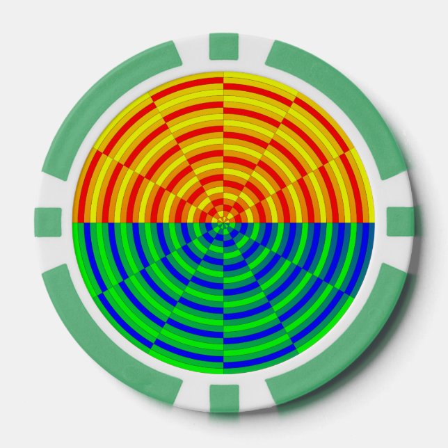 Digital Sunrise by Kenneth Yoncich Poker Chips (Front)