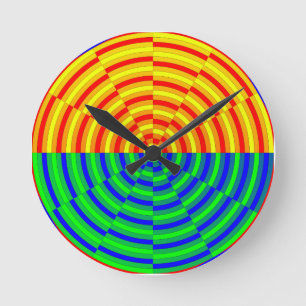 Digital Sunrise by Kenneth Yoncich Round Clock