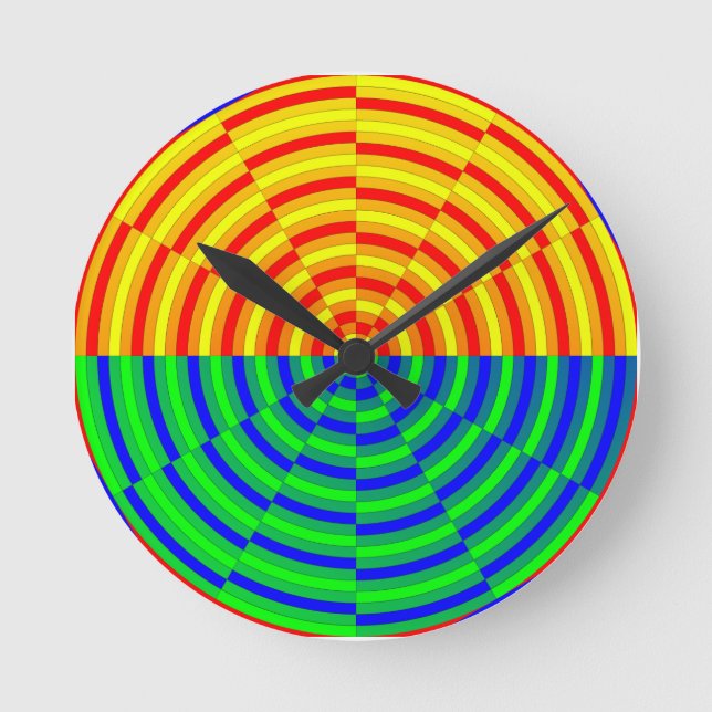 Digital Sunrise by Kenneth Yoncich Round Clock (Front)