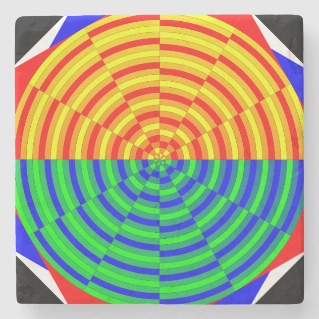 Digital Sunrise by Kenneth Yoncich Stone Coaster (Front)