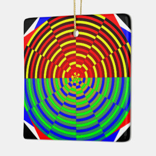 Digital Sunset by Kenneth Yoncich Ceramic Tree Decoration
