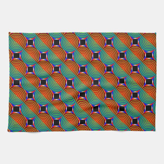 Digital Sunset by Kenneth Yoncich Tea Towel (Horizontal)