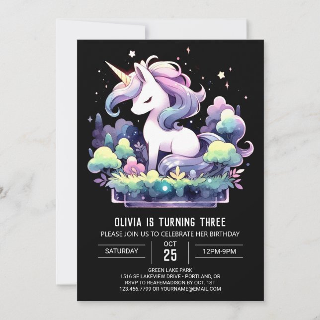 Digital Sweet Horse Birthday Invitation (Front)