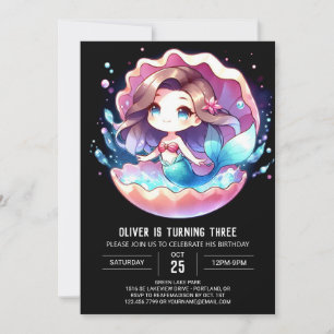 Digital Sweet Mermaid Birthday Invitation