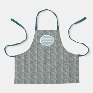 Digital Swirl Aqua and Dusty Pink Pattern  Apron