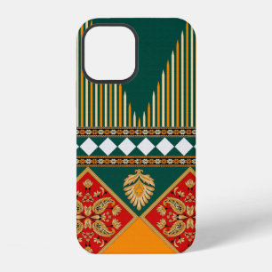 Digital textile design motif with geometrical bord iPhone 12 case