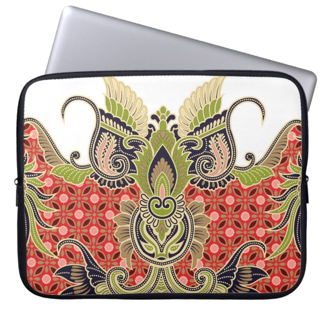 digital textile design with beautiful bunch decora laptop sleeve (Front)
