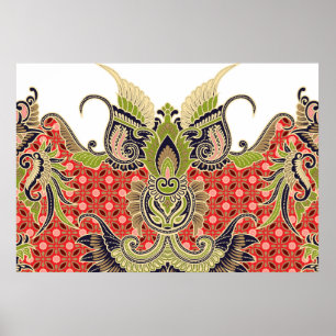digital textile design with beautiful bunch decora poster