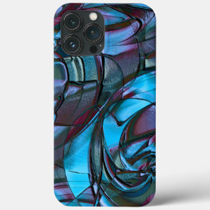 Digital texture grainy dark cyan waxed to wine red iPhone 13 pro max case
