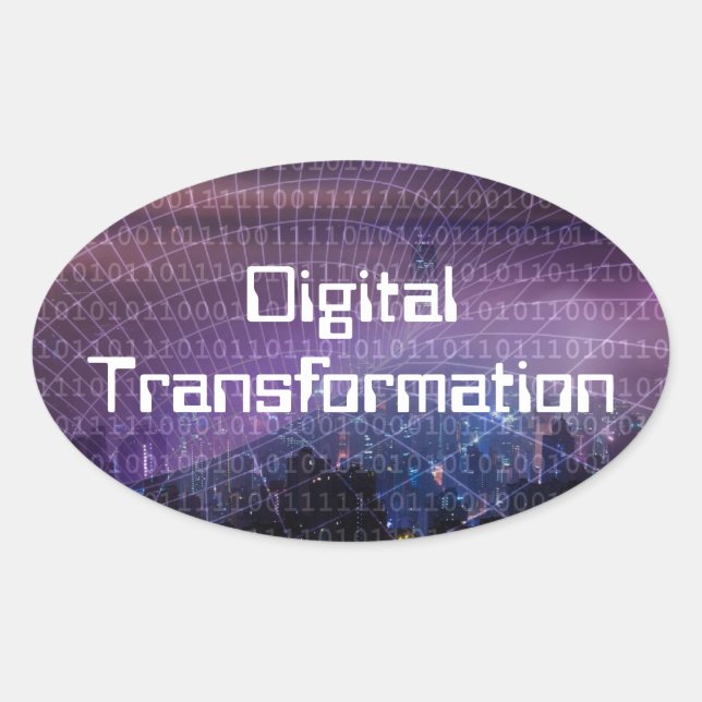 Digital Transformation for Business Oval Sticker (Front)